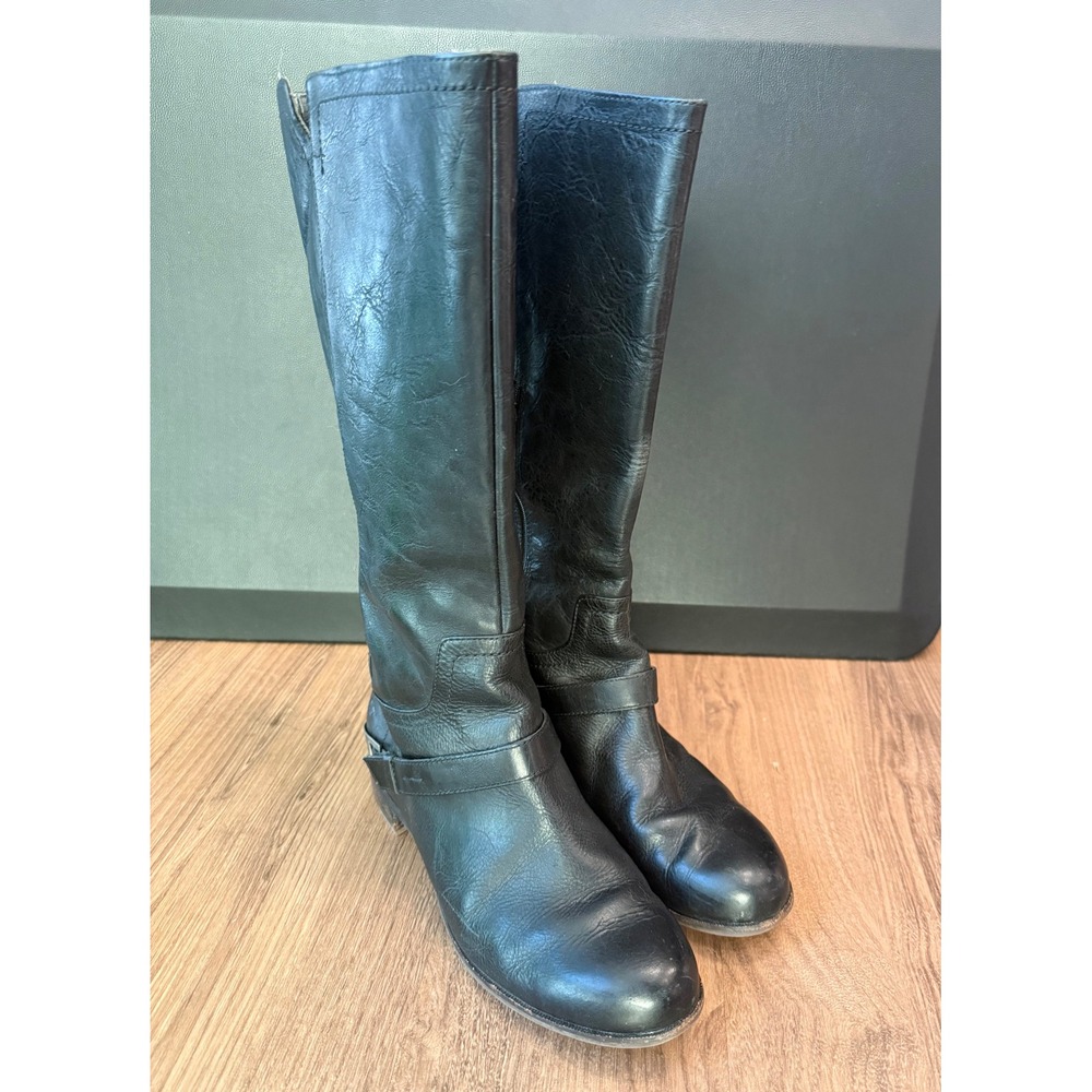 UGG Australia Channing II Black Leather Tall Riding Boots 1001691 Womens 10